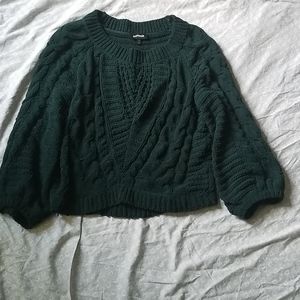 Express balloon sleeve chenille sweater